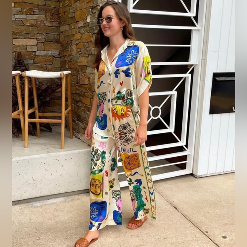 ALEMAIS Soleil Pants in Ivory Silk sz 2 NWT! SOLD OUT